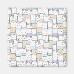 Íman Padrão de rosto de Kitten Doodle