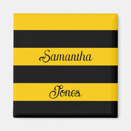 Íman Padrão de stripes de abelha clássica engraçada