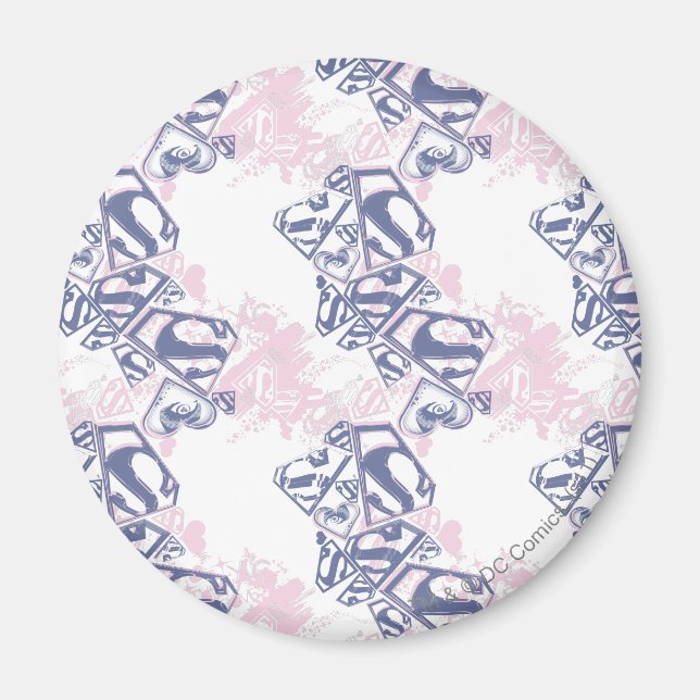 Íman Padrão de Supergirl Pink e Púrpura (Frente)
