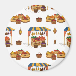 Íman Padrão de suporte do Mercado e Fruta marroquino