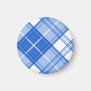 Íman Padrão de Tartan Branco Azul Escuro yxm0uat9 na di