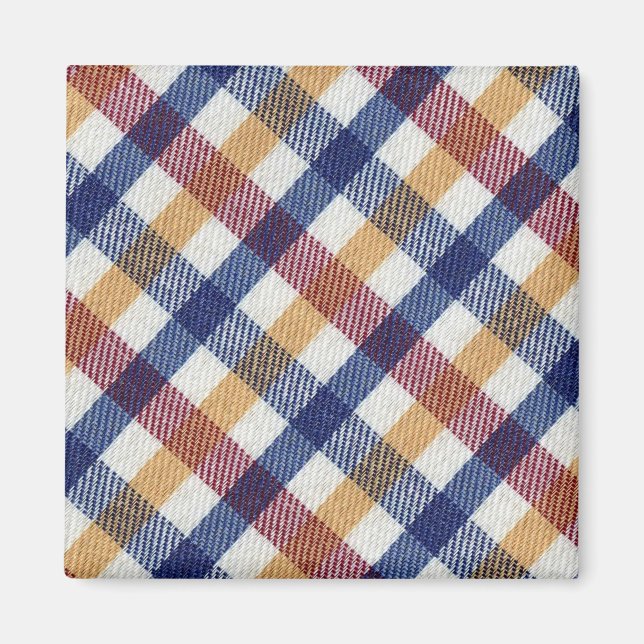 Íman Padrão de Tartan multicolorido (Frente)