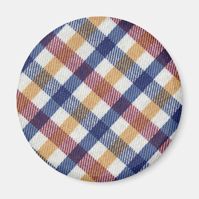 Íman Padrão de Tartan multicolorido (Frente)