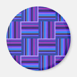 Íman Padrão de tecelagem de fitas azuis e roxas