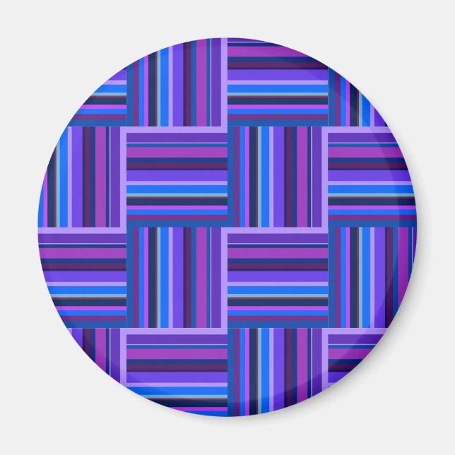 Íman Padrão de tecelagem de fitas azuis e roxas (Frente)