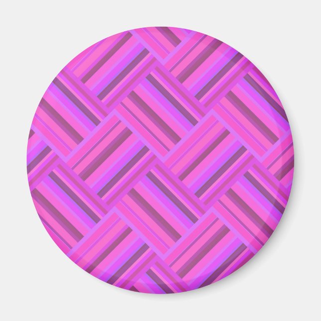 Íman Padrão de tecelagem diagonal de tiras cor-de-rosa (Frente)
