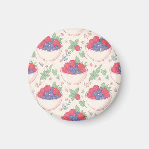 Íman Padrão de Tigela de Frutas Pastel