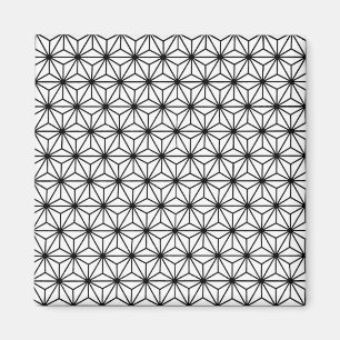 Íman Padrão de triângulos em estilo Art Déco branco e p