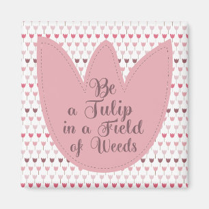 Íman Padrão de Tulipas Rosa Simples