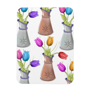 Íman Padrão de vasos de flores