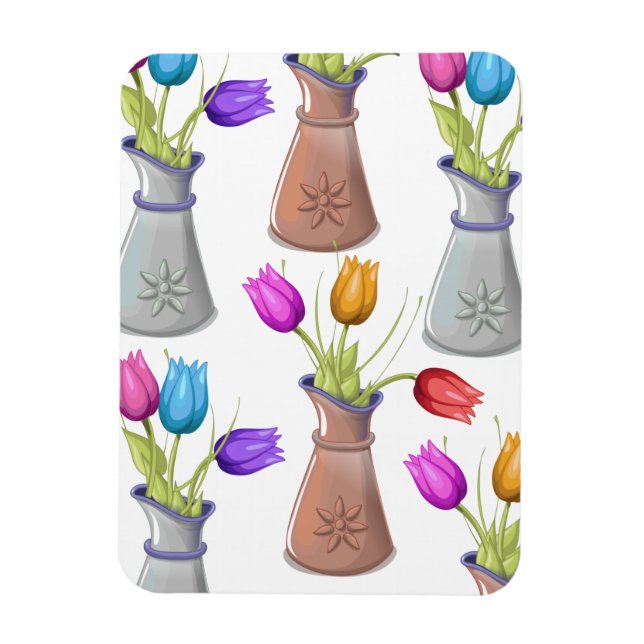 Íman Padrão de vasos de flores (Vertical)