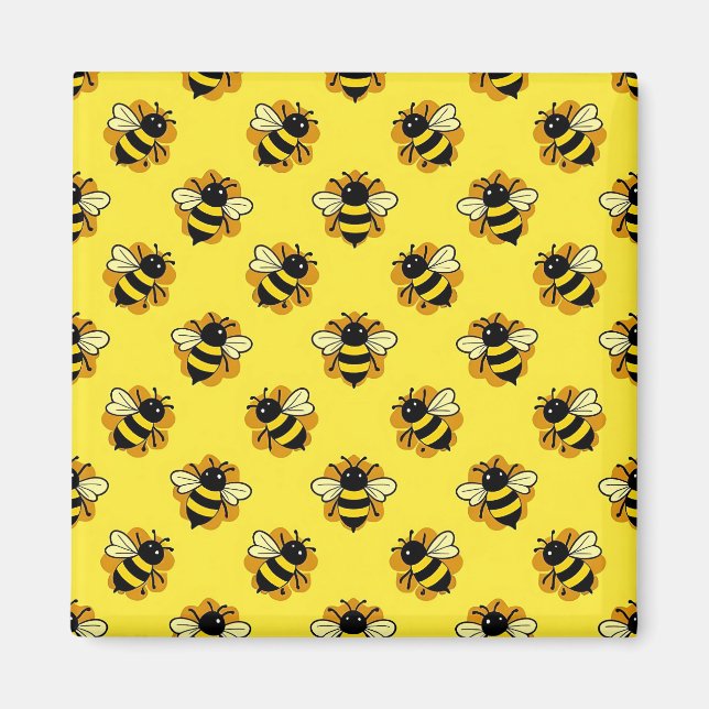 Íman Padrão de Verão de Abelha Bumblebee Fofa (Frente)