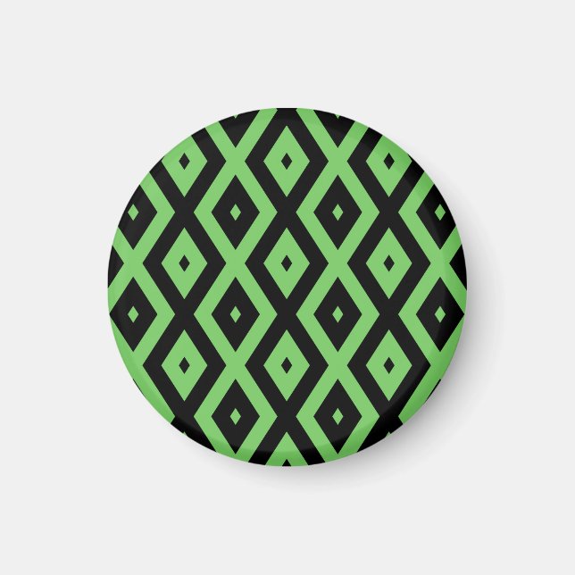 Íman Padrão de verde limão e diamante preto (Frente)