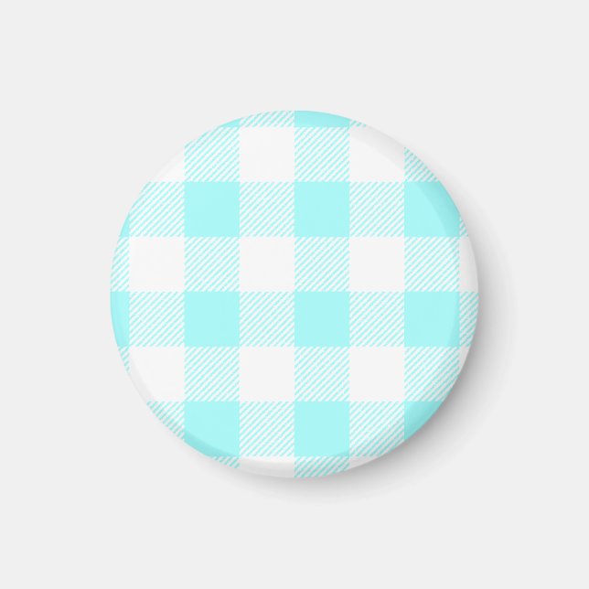 Íman Padrão de verificação de Gingham (azul claro) (Frente)