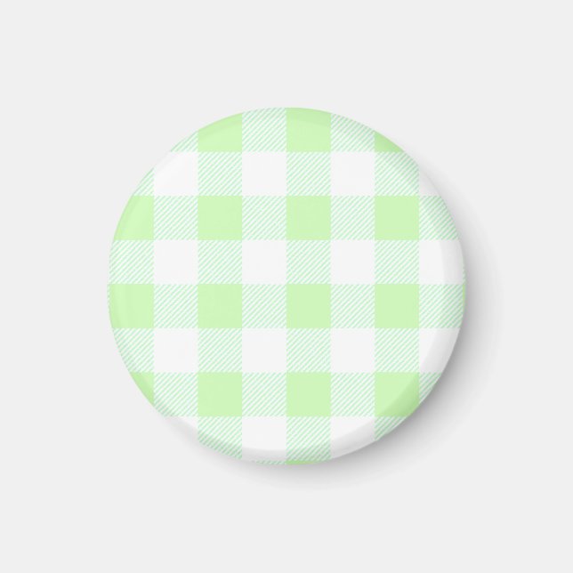 Íman Padrão de Verificação de Gingham Verde Claro (Frente)
