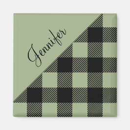 Íman Padrão de Verificação de Xadrez Verde do Sage do N