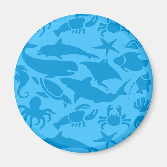 Íman Padrão de vida no mar azul (Frente)