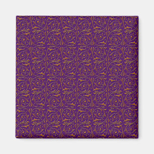 Íman Padrão de Videira Roxo e Dourado