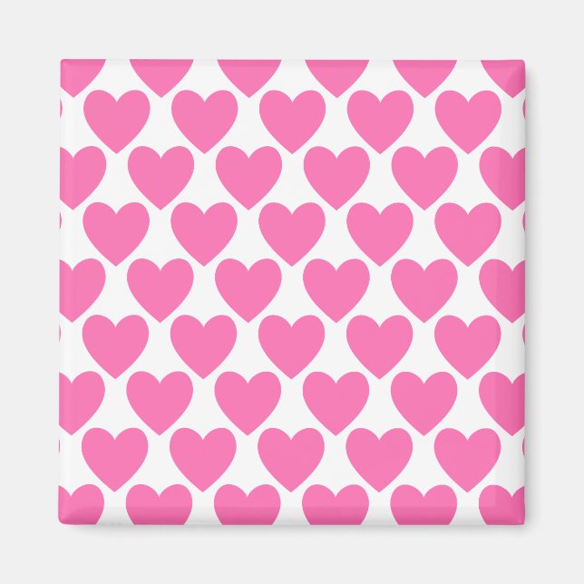 Íman Padrão de wallpaper de polka rosa Bonito simples (Frente)