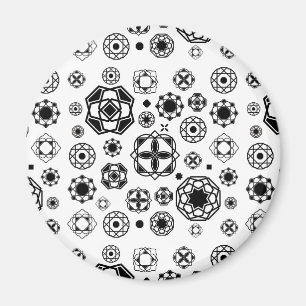 Íman Padrão decorativo arabesco preto e branco fofo
