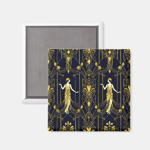 Íman Padrão decorativo dourado e preto Gabsy