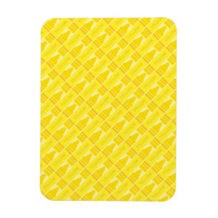 Íman Padrão Divertido de Lápis de Cor Amarelo