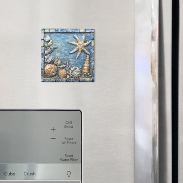 Íman Padrão do Azulejo da Vida Marinha (In Situ (Fridge))