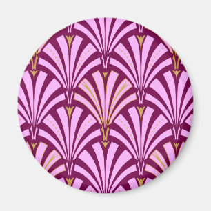 Íman Padrão do ventilador Art Deco - orquídea e roxo