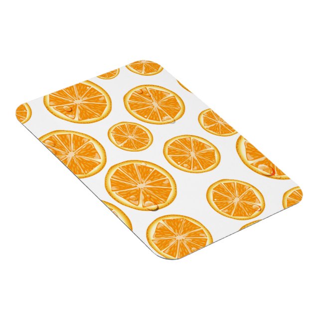 Íman Padrão em estilo retrô de fatias de laranja. (Lado Direito)