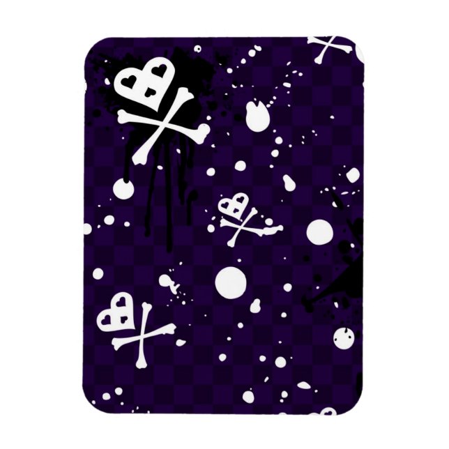 Íman Padrão Emo De Cor Escura Com Tinta (Vertical)