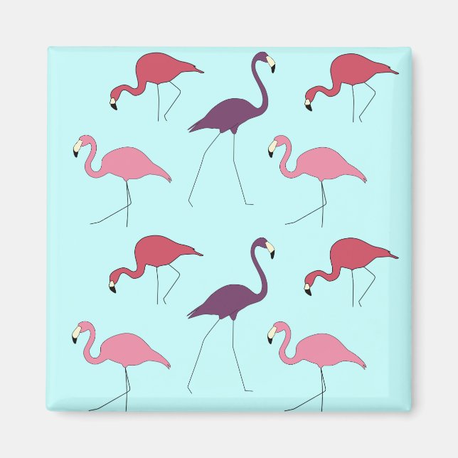 Íman Padrão Flamingos (Frente)