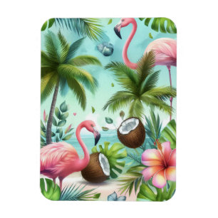 Íman Padrão Flamingos & Coconuts