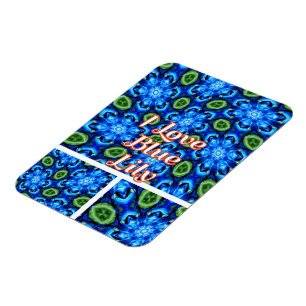 Íman Padrão Floral abstrato Azul