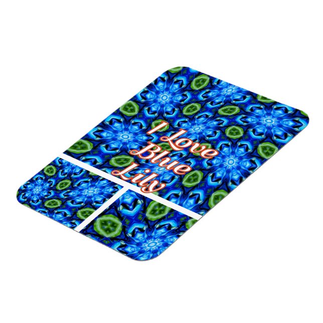 Íman Padrão Floral abstrato Azul (Left Side)