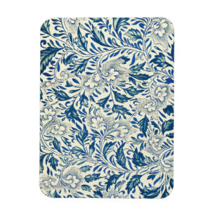 Íman Padrão Floral Azul Design Asiático Antiquado