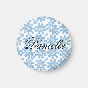 Íman Padrão Floral Azul - Ímã Personalizado