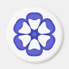 Íman Padrão Floral Azul Redondo