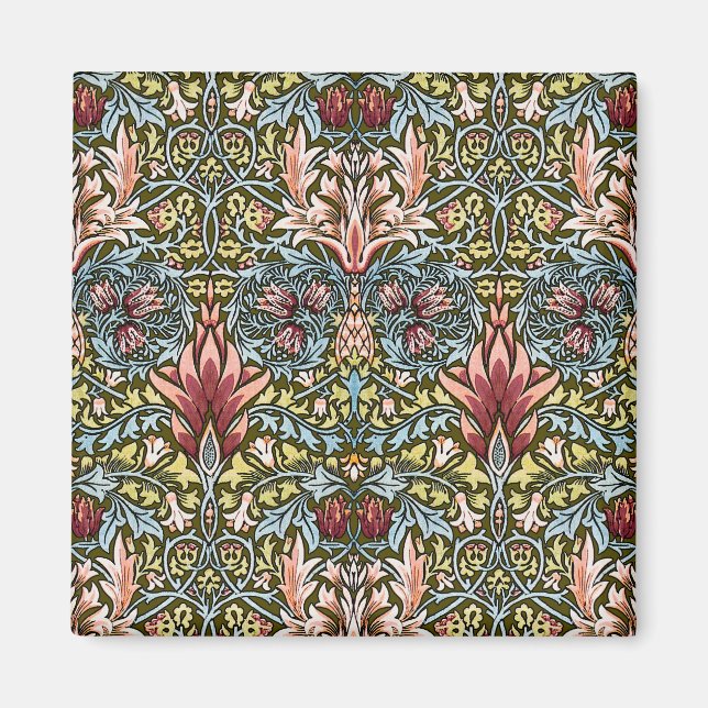 Íman Padrão Floral Cabeça de Cobra de William Morris (Frente)