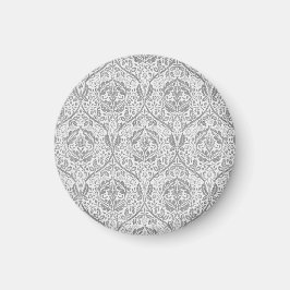 Íman Padrão Floral Cinza Elegante
