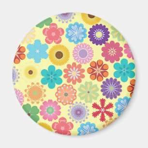 Íman Padrão Floral Colorido de Potência Girly Flor