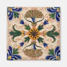 Padrão Floral Colorido do Mediterrâneo Vintage