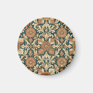 Íman Padrão Floral de Damasco Vitoriano com Bronze Cobr