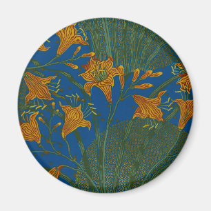 Íman Padrão Floral de Dia Lírio Vintage de Walter Crane