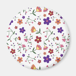 Íman Padrão Floral Desenhado À Mão