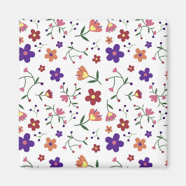 Íman Padrão Floral Desenhado À Mão