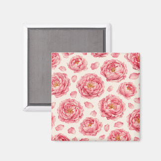 Íman Padrão Floral Peônia Rosa