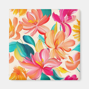 Íman Padrão Floral Pintado Vibrante