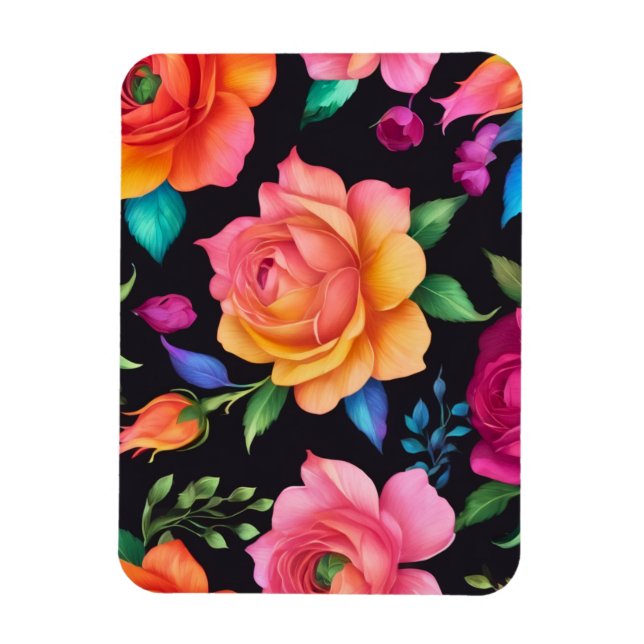 Íman Padrão Floral Rosa (Vertical)