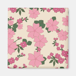 Íman Padrão Floral Rosa Bonito