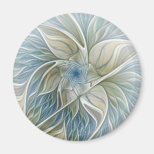 Íman Padrão Floral Sonho Abstrato Azul Caqui Fractal